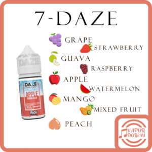 [部分口味暫缺][3-4分涼][美國品牌] 7 DAZE 自拍星期天 [新口味]冰川薄荷|[新口味(不涼)]菸草|葡萄|芭樂|蘋果|芒果|蜜桃|草莓|莓果|西瓜|綜合水果 小煙油30ML 30MG
